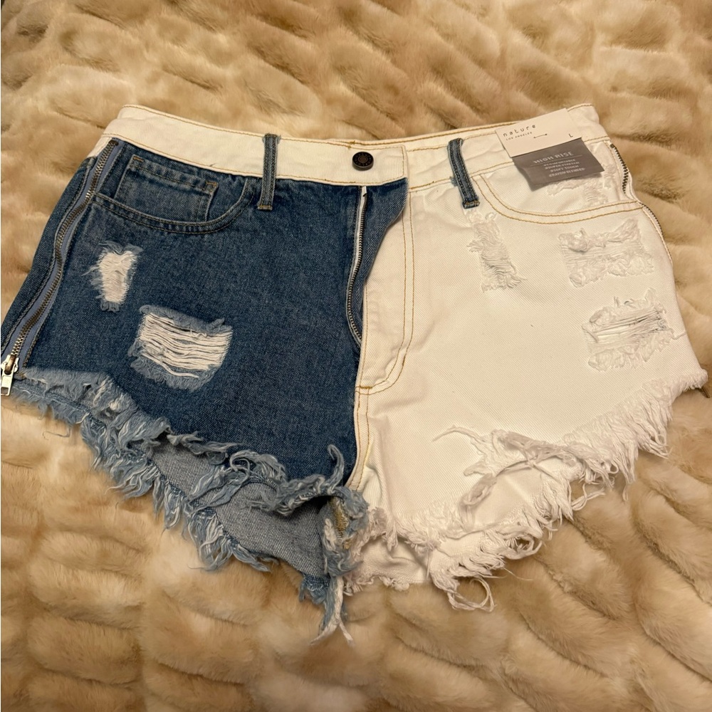Ladies booty shorts….. the are short , cut high on the sides